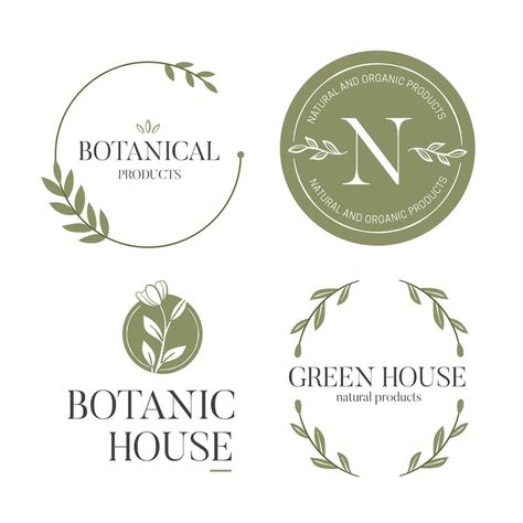 Logotipo de empresa natural en estilo mi... | Free Vector #Freepik #freevector #logo Organic Food Logo, Nature Logo Design, Inspiration Logo Design, Cosmetic Logo, Bakery Logo, Bakery Logo Design, Natural Logo, Logo Set, Corporate Branding