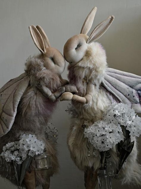 Mister Finch, Textile Art Dolls, Soft Sculpture Dolls, Textile Sculpture, Rabbit Dolls, Have A Great Weekend, Rabbit Art, Art Dolls Handmade, Fabric Animals