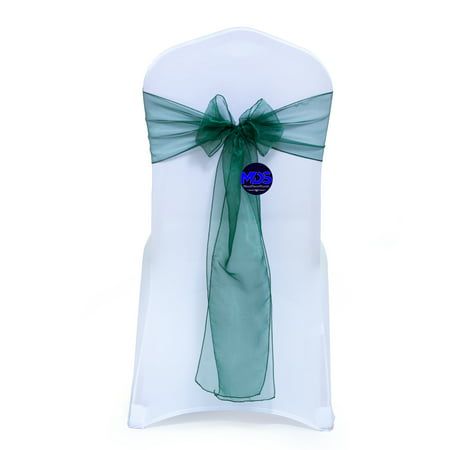 Make your wedding, graduation, birthday, and other events look more classy and elegant by adding beautiful chair sashes from ( MDS). We have a large selection of colors for your chair sash needs.  These Organza pieces are among the favorite items of our clients. These silky, glossy, and unique sashes turn simple chairs into glamorous seats for special guests.  Fit for Wedding Dining Banquet Meeting Chairs  Color as same as picture  use for Christmas crafts, dance wear, tutu skirt, petticoat, scr Wildflower Wedding Theme, Chair Bows, Decoration Restaurant, Bow Sash, Banquet Decorations, Chair Sash, Green Tulle, Chair Sashes, Wildflower Wedding