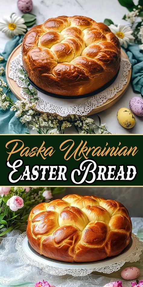 Soft & Sweet Paska Bread 🍞 This Ukrainian Easter tradition is as beautiful as it is delicious. Step-by-step instructions for a perfect holiday bake!
#EasterBread #PaskaRecipe #HolidayBaking #BreadLovers #TraditionInEveryBite Easter Bread Recipes, Ukrainian Easter Bread, Easter Food Ideas, Easter Bread, Festive Recipes, Ukrainian Easter, Brown Bread, Easter Baking, Easter Desserts