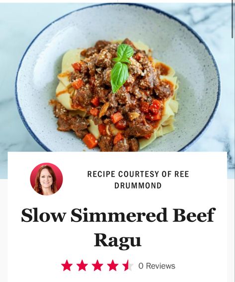 Slow Simmered Beef Ragu Pioneer Woman, Slow Simmered Beef Ragu, Beef Ragu Pioneer Woman, Pioneer Woman Slow Simmered Beef Ragu, Pioneer Woman Beef Ragu, Pioneer Woman Ragu, Pioneer Woman Recipes Dinner, Beef Ragu Recipe, Italian Gravy