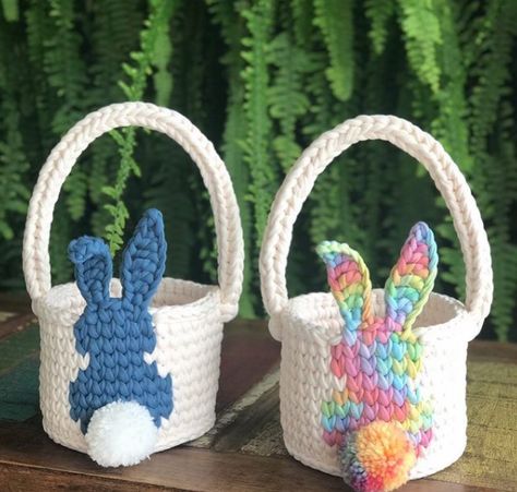 Easter Crochet Basket, Easter Crochet Ideas, Crochet Easter Basket Free Pattern, Easter Bunny Basket Crochet, Easter Basket Crochet, Easter Crochet Patterns Free, Crochet Easter Basket, 100 Crochet Stitches, Crochet Dragon Pattern