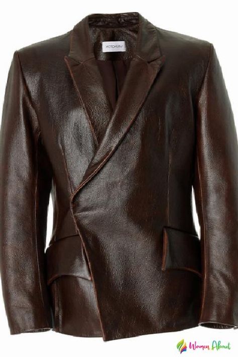 Brown Blazer Outfit, Standing Ovation, Leather Blazer Jacket, Brown Blazer, Blazer Outfits, Leather Blazer, Designer Collection, Moda Operandi, Designing Women