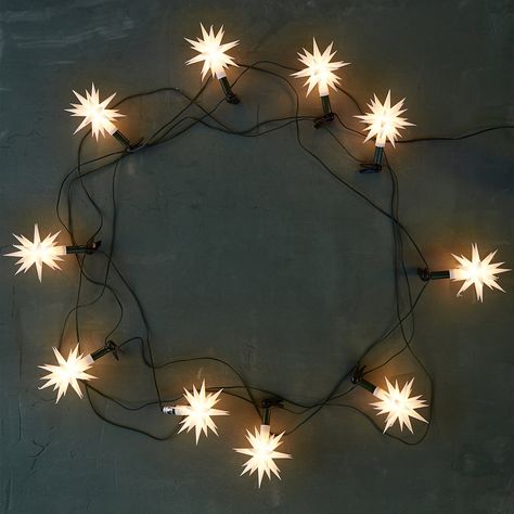 herrnhut-star-shaped-christmas-holiday-lights-from-terrain Star Light Decoration, Indoor Star Lights, Starburst Lights Christmas, Outdoor Star Lights, Fairy Lights Star, Star Shaped Lights, Clear Star Lights, Christmas Star Decorations, Hanging Christmas Stockings