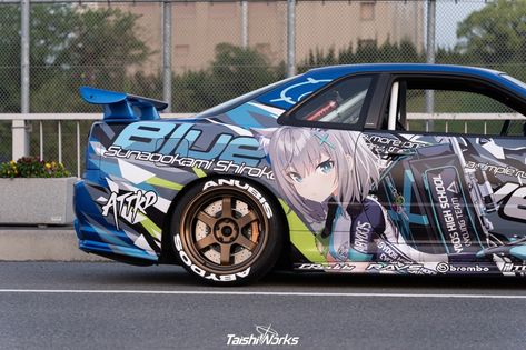 Car With Anime Design, Itasha Cars Anime, Itasha Cars, Need For Speed Cars, Anime Cars, Touhou Anime, Car Prints, Best Jdm Cars, Anime Car