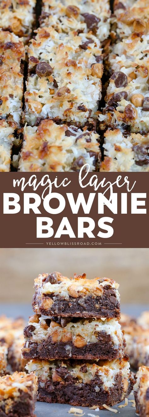 Seven Layer Bars, Coconut Brownies, Cake Brownie, Brownie Bars, Layer Bars, Magic Bars, Dessert Simple, Delicious Brownies, Butterscotch Chips