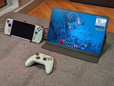 UPERFECT UPlays C2 Review: A 16-inch 120Hz Portable Gaming Monitor with Impressive Specs | Daily design inspiration for creatives | Inspiration Grid Rog Ally Aesthetic, Desktop Gadgets, Gaming Lounge, Game Programming, Portable Display, Fancy Packaging, New Technology Gadgets, Asus Rog, Retro Gadgets