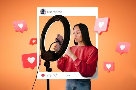 Influencer posting on social media | Free Photo #Freepik #freephoto #social-media #online #young #lifestyle Media Sosial, Instagram Influencer, Instagram Business, Social Media Influencer, Inbound Marketing, Influencer Marketing, Content Creators, Marketing Company, सोशल मीडिया