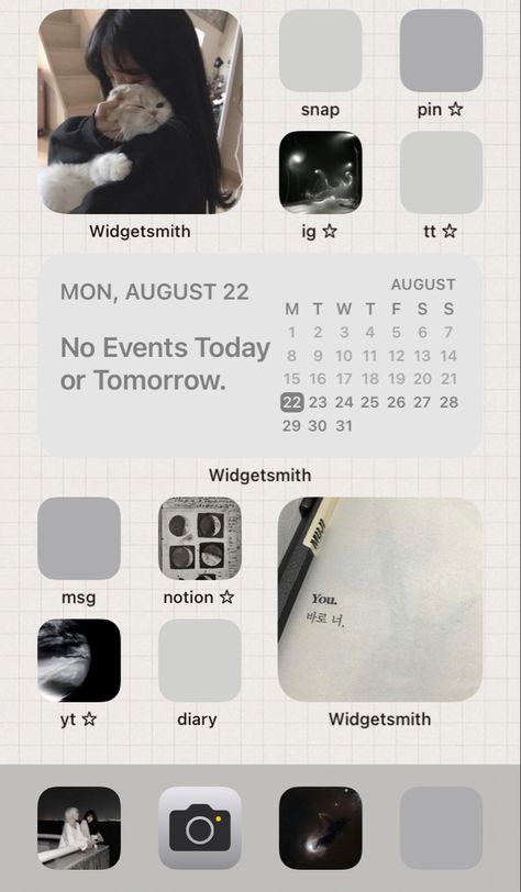 Ios 16 Wallpaper Gray, Ios 16 Home Screen Ideas Gray, Iphone Set Up Ideas Homescreen, Organizing Phone, Ios 16 Home Screen, Kpop Homescreen, Phone Edit, Set Up Ideas, Home Screen Ideas