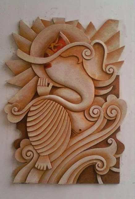 3d Clay Mural Art, Clay Mural Art, Carving Drawing, God Ganesh, Mural Art Design, Shri Ganesh, Ganesh Art, Ganesha Painting, Ganesha Art