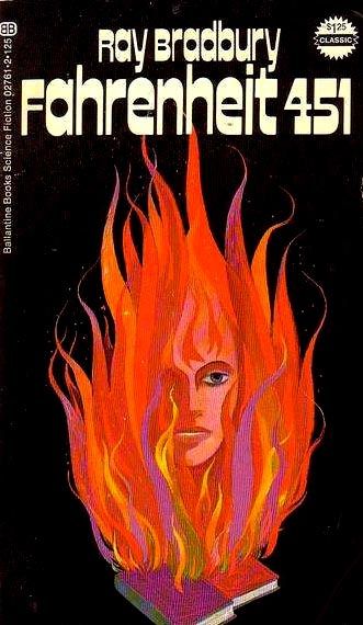 BOOK VERSUS FILM: Fahrenheit 451 – 5 Ways The Book Is Better | Lucy V Hay Ray Bradbury Fahrenheit 451, Fahrenheit 451, Best Book Covers, Science Fiction Novels, Ray Bradbury, Science Fiction Books, Book Jacket, Cool Books, Sci Fi Books