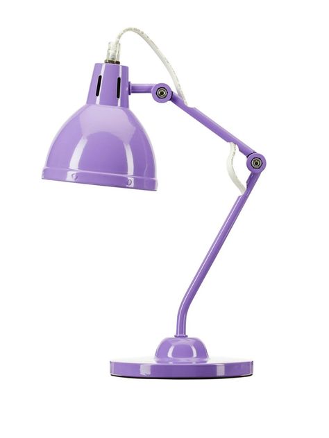 More Than 100 Colorful Items in Every Shade | Home Decor Accessories & Furniture Ideas for Every Room | HGTV Lilac Room Decor, Lavender Room Decor, Purple Desk, Purple Office, Purple Lamp, Maple Dining Table, Lavender Room, Iron Desk, Violet Pastel