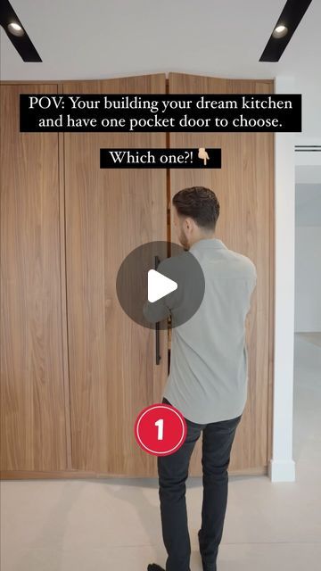 The Kitchen Guy on Instagram: "✨Which pocket door would you choose in your dream kitchen?  Each pocket door serves its own custom unique service based on how it is designed internally. 🚪  Tag someone who need a hidden pocket door system.  #kitchendesign #kitchenoftheweek #kitchendecor #kitchenrenovation #interiordesign #design #interiorstyling #homerenovation #pocketdoor" Pocket Doors Kitchen, Kitchen Pocket Doors, Pocket Door System, Pocket Door, Hidden Pocket, Pocket Doors, Tag Someone Who, Tag Someone, Dressing Table