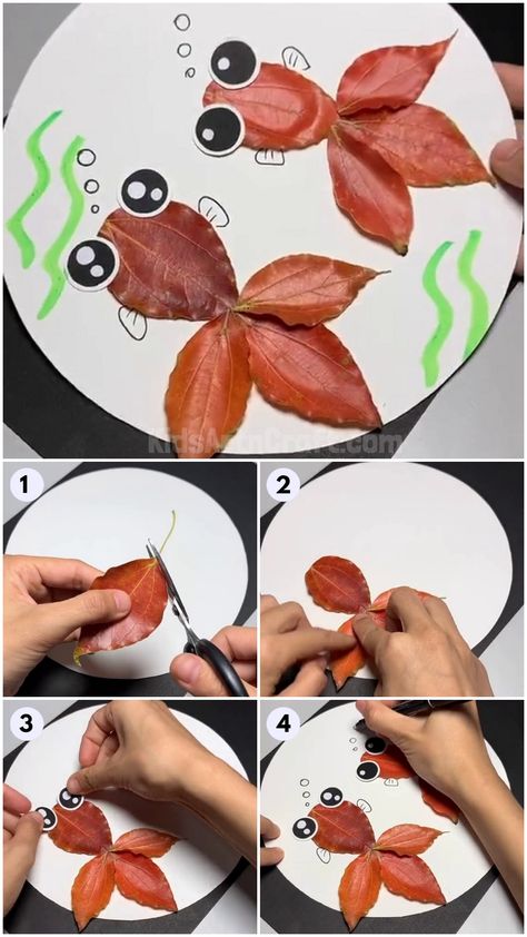 Leaf Animals Craft Kids Easy, Dry Leaf Art Kids Crafts, Diy Leaf Art, Leaves Craft, Leaf Art Diy, Dry Leaf Art, Diy Leaf, Autumn Leaves Craft, Art Random