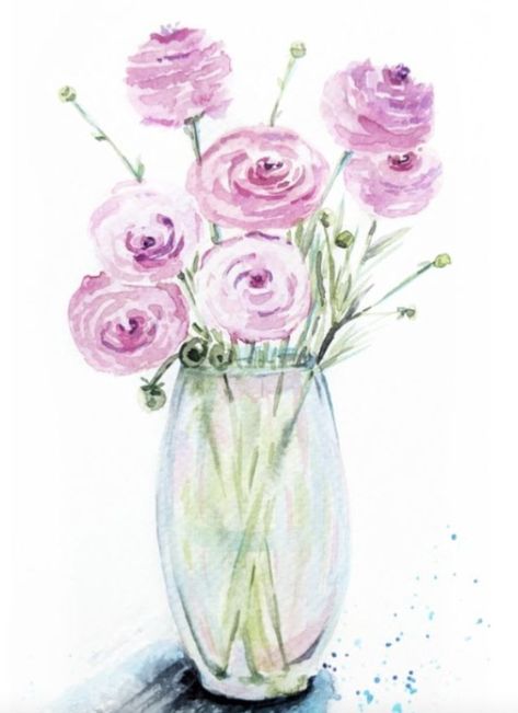 Hi! Today I'll show you an easy way to paint Ranunculus. A beginner level. I am sure you can do it. Just try! Enjoy the video! #ranunculus #watercolor #watercolorranunculus #lippostcard Watercolor Ranunculus, Ranunculus Painting, January Flowers, Painting Objects, Flowers In A Jar, Mothers Day 2023, Persian Buttercup, Macrame Craft Ideas, Beginner Watercolor