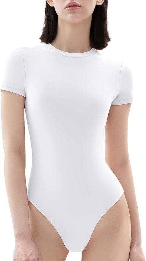 Amazon.com: PUMIEY Bodysuits for Women Dupes Body Suit Jet Black Small : Clothing, Shoes & Jewelry Standing Out, Bodysuit Tops, Bodysuit Designs, Bodysuit Fashion, Wardrobe Inspiration, White Bodysuit, Long Torso, Fashion T Shirt, Trending Fashion