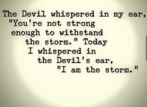 Quotes Badass, Trendy Quotes, The Devil, The Storm, Great Quotes, Mantra, Words Quotes, Wise Words, Favorite Quotes