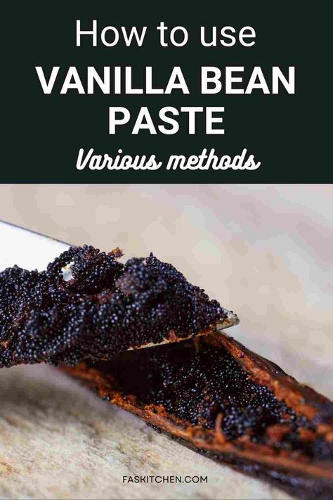 A Pinterest pin featuring a jar of vanilla bean paste with a vanilla bean beside it. The text highlights nutrition facts, benefits, and usage tips. Ideal for those wanting to elevate their baking and cooking with authentic vanilla flavor. #VanillaBeanPaste #VanillaGuide #CookingTips Vanilla Beans Uses, How To Use Vanilla Bean Paste, Uses For Vanilla Bean Paste, What To Do With Vanilla Beans, Diy Vanilla Bean Paste, How To Use Vanilla Bean, Vanilla Paste Uses, Vanilla Bean Paste Uses, Vanilla Bean Paste Recipe Desserts