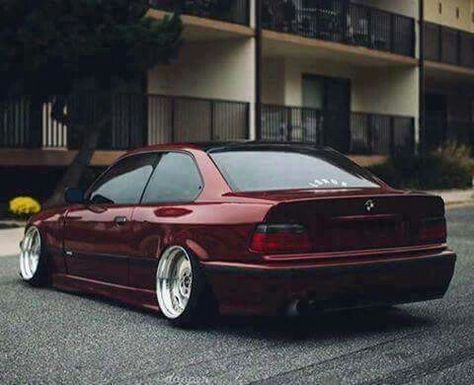 BMW E36 3 series burgundy slammed E36 Stance, Bmw E36 Drift, E36 Sedan, Tuned Cars, E36 Coupe, Slammed Cars, E36 M3, Lowrider Trucks, Dream Cars Bmw