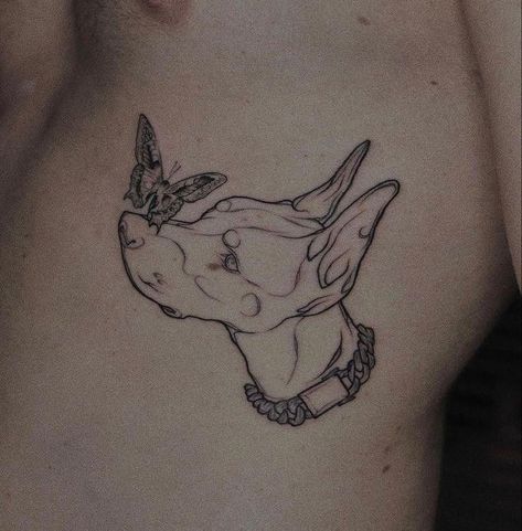 Doberman Tattoo, Tattoos Aesthetic, Line Art Tattoos, Hand Tattoos For Guys, Home Tattoo, Aesthetic Tattoo, Tattoo Outline, Dog Tattoo, Get A Tattoo