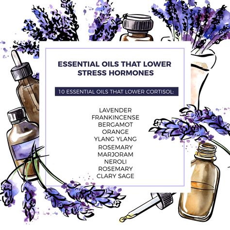 Lower Cortisol, Functional Health, Lower Cortisol Levels, Reducing Cortisol Levels, High Cortisol, Neroli Essential Oil, List Of Essential Oils, Clary Sage Essential Oil, Healthy Hormones