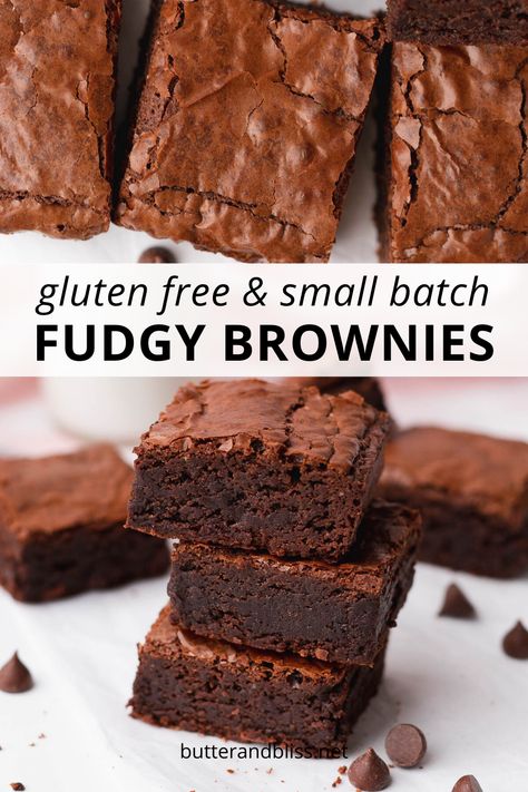 Coconut Oil Brownies, Coconut Flour Brownies, Almond Flour Brownies, Gluten Free Brownies Recipe, Sugar Free Brownies, Small Batch Baking, Brownie Toppings, Brownie Ingredients, Gluten Free Brownies