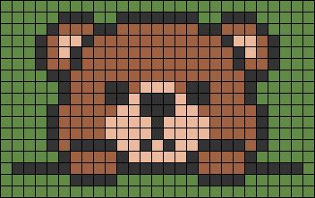 Pixel Bear Art, Bear Tapestry Crochet, Bear Pixel Pattern, Teddy Bear Alpha Pattern, Bear Grid Pattern, Teddy Bear Pixel Art, Bear Alpha Pattern, Crochet Pixel Pattern Small Easy, Pixel Art Bear