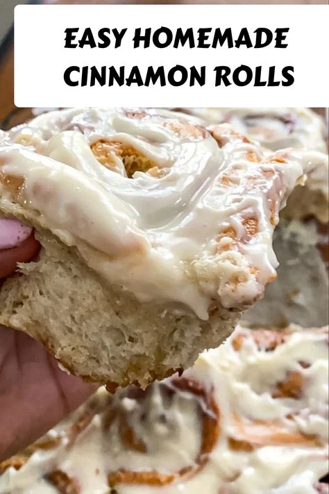 These easy homemade cinnamon rolls are baked until golden brown and then glazed with a cream cheesy icing for a sweet, gooey treat. Foolproof Cake Recipe, Easy Homemade Cinnamon Rolls, Homemade Cinnamon Rolls Recipe, Homemade Cinnamon Rolls Easy, Cinnamon Streusel Coffee Cake, Cinnamon Rolls From Scratch, Milk Bread Recipe, Cinnamon Roll Recipe Homemade, Fluffy Cinnamon Rolls