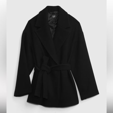 Questions? Leave A Comment Below! New From Fall 2023 Black Wool Coat Women, Wool Short Coat, Wool Wrap Coat, 2023 Color, Pea Coats Women, Wool Winter Coat, Elegant Coats, Black Wool Coat, Wool Wrap