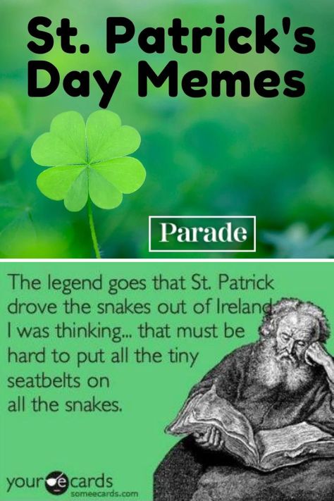 30 St. Patrick's Day Memes to Crack You up and Celebrate the Luck of the Irish #stpatricksday #saintpatricksday #memes https://parade.com/1166488/jessicasager/st-patricks-day-memes/ St Patricks Day Humor Funny, St Patrick's Day Funny, St Patrick's Day Funny Hilarious, St Patricks Day Humor, St Pattys Day Quotes, Funny St Patricks Day, Funny St Patricks Day Quotes Humor, Happy St Patrick’s Day Funny, Happy St Patricks Day Funny