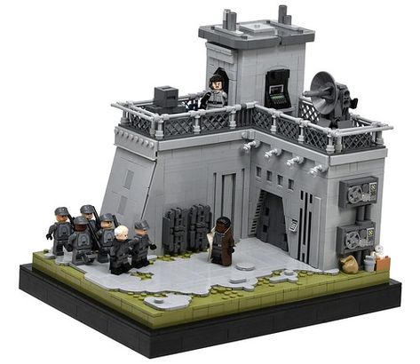 LEGO Imperial Base on Aldhani | Andor Lego Star Wars Imperial Base, Star Wars Mocs Lego, Lego Imperial Base, Star Wars Imperial Base, Lego Warehouse, Warehouse Exterior, Lego Diorama, Lego Tv, Star Wars Imperial