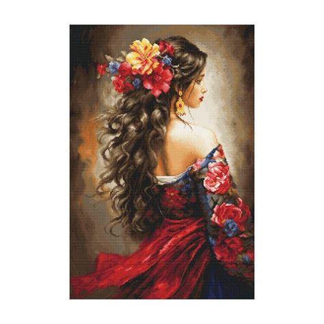 Spanish Girl, Girl Embroidery, Needle Threader, Embroidery Needles, Counted Cross Stitch Kits, Embroidery Kit, Cross Stitch Flowers, Stitch Kit, Cross Stitch Kit