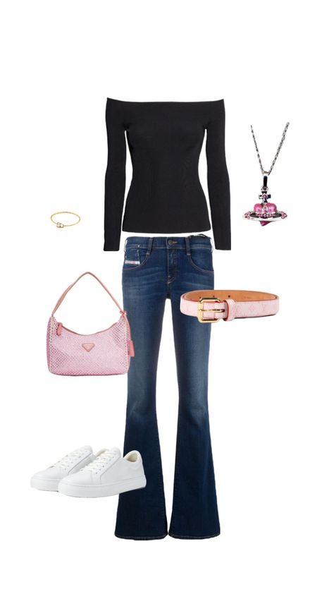 regina george oufit, mean girls vibes, regina george oufit inspo, regina george aesthetic, oufit idea No Body Is Gonna See Me Outfit, Regina George Black Top Outfit, Regina George Aesthetic Outfit, Regina George Aesthetic, Regina George Outfit, Alice In Wonderland Fanart, Off The Shoulder Top Outfit, Regina George, Foto Ideas Instagram