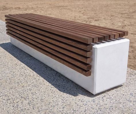 Urban Furniture Bench, Concrete Bench Outdoor, Kursi Outdoor, Moderne Have, Outdoor Bench Seating, Urban Furniture Design, Concrete Bench, Concrete Furniture, Urban Furniture