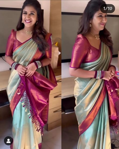 Pattu Saree Blouse Stitching Designs, Blouse Neck Design For Silk Saree, Blouse Design On Silk Saree, Kanchivaram Blouse Designs, Blouse Pattern For Silk Sarees, Mysore Saree Blouse Designs, Dhavani Blouse Designs Latest, Blouse Design For Traditional Saree, Blouse Patterns For Pattu Sarees