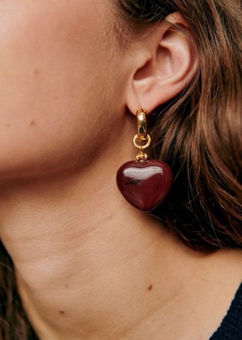 Sezane Pippa Dress, Sezane Earrings, Sezane Abelia Blouse, Boucheron Serpent Boheme Earrings, Luxury Red Artisan Earrings, Look After Yourself, Mix Style, Inspiration Style, Only Fashion