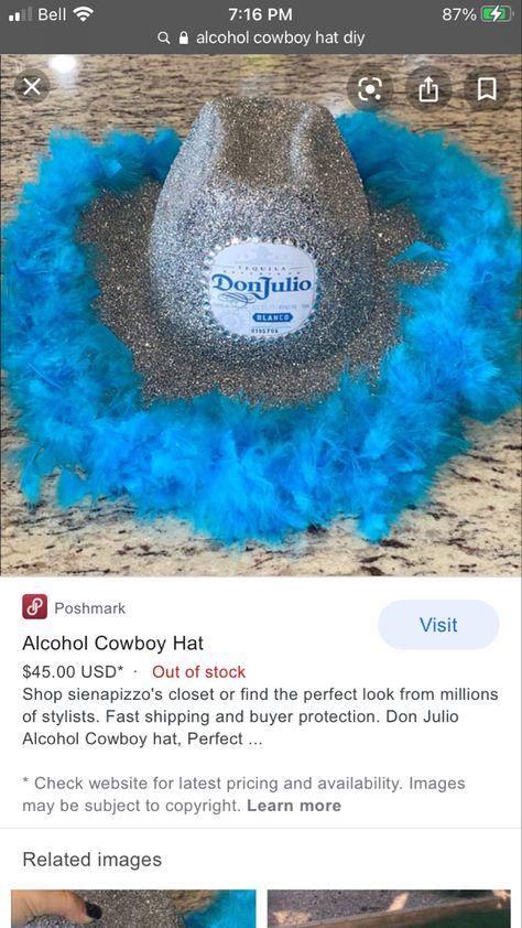 Don Julio Cowboy Hat, Liquor Themed Cowboy Hats Diy, Drink Costumes Alcoholic, Holloween Costum, Alcohol Hats, Alcohol Halloween Costumes, Clothing Painting, Cowboy Halloween Costume, Hello 20