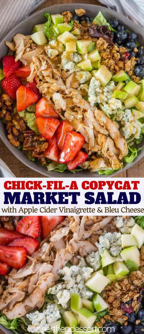 Chicken Blue Cheese, Cheese Apples, Salad Cobb, Market Salad, Apple Cider Vinaigrette, Cider Vinaigrette, Roasted Walnuts, Salad Pasta, Salad Recipes For Dinner