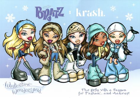 Bratz Wintertime Wonderland x Krash Cosmetics 2023 | Flickr Bratz Winter Wonderland, Bratz Wintertime Wonderland, Winter Bratz, Winter Wonderland Outfit, Girls Cartoon, Bratz Doll, Girls Cartoon Art, Winter Time, Winter Wonderland