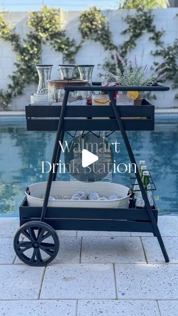 Christine Melin | Design • Home Decor • Lifestyle on Instagram: "Yes! Everything you see here (besides the potted lavender) is from Walmart! With summer just around the corner, a beverage cart is such a fun way to spruce up your patio or time by the pool. I love how all of these items bring a functional aesthetic to any space.   ✨Comment DRINK CART for these links!  ‼️(Be sure you’re following my account so you can see the links in your inbox. if you’re not following me, IG hides the message)   •Bar cart (currently on sale) under $80 •Galvanized tub under $10 •Ice bucket under $20 •Hobnail glasses (set of 8) under $30 •Glass carafe (set of 3) under $28 •Wine glasses (set of 4) under $40  #walmartpartner  #walmartfinds  #walmartdeals  #walmarthome #walmartstyle  #summer #summervibes  #summe Functional Aesthetic, Beverage Cart, Potted Lavender, Walmart Style, Carafe Set, Galvanized Tub, Drink Cart, Walmart Home, Beverage Tub