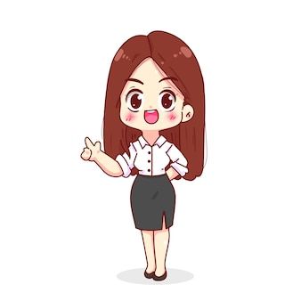 Free Vector | Free vector woman smiling and pointing to empty copy space business woman character hand drawn cartoon illustration Couple Cartoon Characters, Woman Character, Student Cartoon, Business Cartoons, Funny Cartoon Characters, Woman Smiling, Songkran Festival, Space Illustration, Cute Doodles Drawings