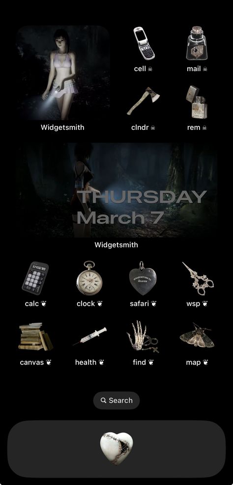 ios , grunge , widgets all icons on my acc Deftones Phone Layout, Widget Set Up, Grunge Homescreen Ideas, Widget Icons Aesthetic Iphone, Goth Home Screen, Grunge Phone Theme, Iphone Layout Cute, Light Grunge Widgets, Goth Phone Layout