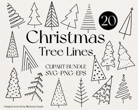 Christmas Tree Line Art Clipart SVG Bundle Commercial Use | Etsy Christmas Chalkboard Doodles, Christmas Line Art Drawings, Christmas Tree Line Art, Christmas Tree Chalkboard Art, Christmas Envelope Art, Line Drawing Christmas, Christmas Tree Doodles, Christmas Images Clipart, Line Christmas Tree