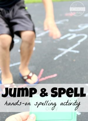 School Time Snippets: Jump and Spell Whole Body Spelling Activity-- perfect for your kinesthetic learner! Pinned by SOS Inc. Resources. Follow all our boards at pinterest.com/sostherapy/ for therapy resources. Abc Centers, Outdoor Learning Activities, Kinesthetic Learning, Preschool Play, Preschool Language, Homeschooling Tips, Elementary Learning, Teaching Spelling, Spelling Games