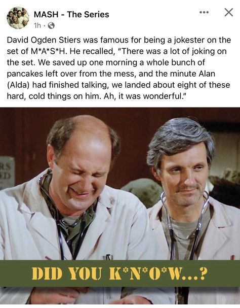 Mash 4077 Wallpaper, Mash Memes, Mash Show, Mash Tv Show, Book Humour, Mash Characters, David Ogden Stiers, Mash 4077, Alan Alda