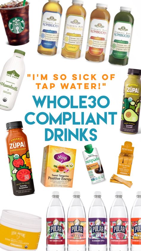 Whole30 Compliant Drinks: You Can Have More Than Just Tap Water - Whole Kitchen Sink Whole 30 Drinks, Whole 30 Rules, Whole Thirty, Superfood Soup, Whole 30 Challenge, Organic Drinks, Drink Juice, Whole 30 Meal Plan, 30 Challenge