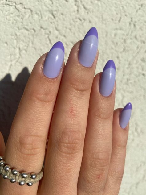 Two Tone Purple Nails, Purple French Tips Nails, Purple Nails French, Long Nails Purple, Nails Purple French, Purple French Nails, Purple French Tip Nails, Purple French Tips, French Tips Nails