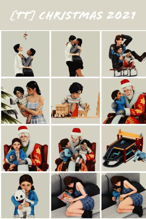 Sims 4 Family Christmas Poses, Sims 4 Christmas Poses, Sims Christmas, Sims 4 Christmas Cc, Maxis Match Decor, Book Poses, Toddler Hair Sims 4, Sims4 Pose, Pose Sims 4