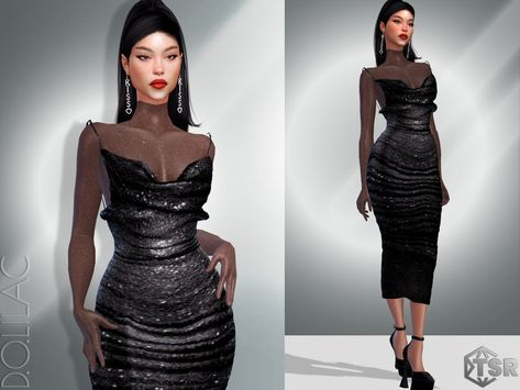 Sims 4 Cc Midi Dress, Sims 4 Cc Clothes Dresses Party, Sims 4 Midi Dress, Sims 4 Party Outfits, Sims Dresses, Low Cut Outfit, Sims 4 Hair Male, Clothes Cc, Sims Clothes