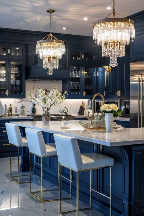 Glam Kitchen Ideas, Kitchen Cabinets Upgrade, Kitchen Cabinet Inspiration, Cabinet Inspiration, Glam Kitchen, Kitchen 2024, Modern Luxury Kitchen, Elegant Kitchen Design, House Interior Design Styles